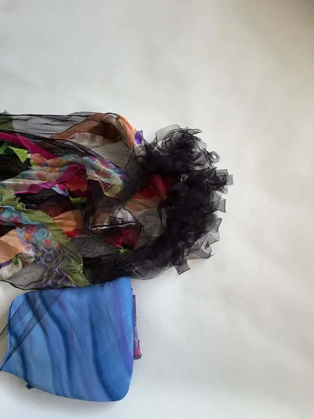 Sheer Fabric Remnants Bundle Chiffon Organza Multicolor Craft Scrap Boho